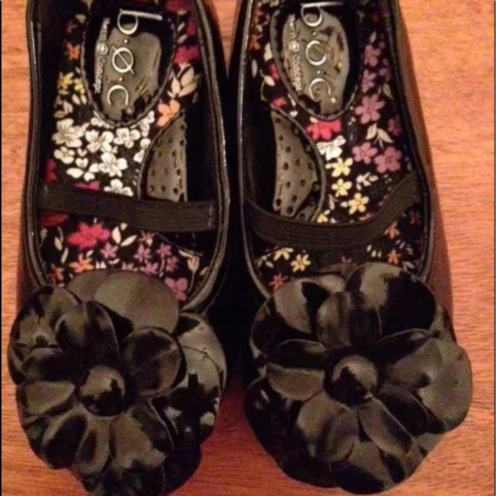 Ballet Flats BORN BOC Black Flower Sz 5